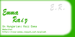 emma raiz business card